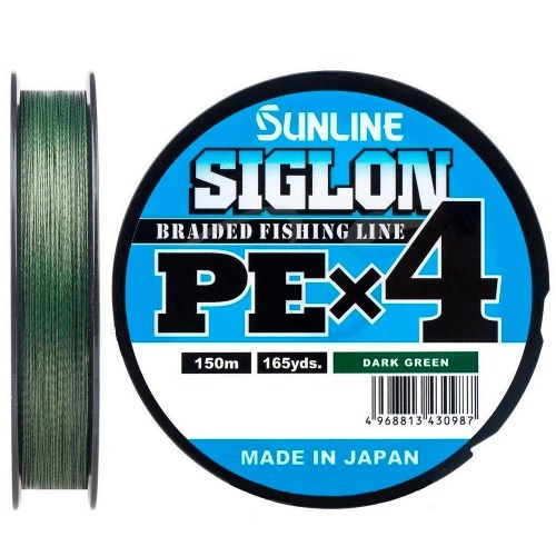 Шнур Sunline Siglon PEx4 Dark Green 150m #0.6