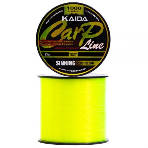 Карповая леска Kaida Carp Line Neon Yellow 1000m 0.261mm / 5.64kg