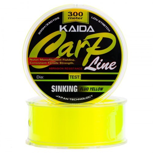 Карповая леска Kaida Carp Line Neon Yellow 300m 0.261mm / 5.64kg