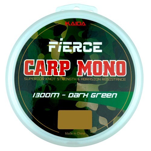 Карповая леска Kaida Fierce Carp Mono Dark Green 1300m 0.30mm / 6.4kg
