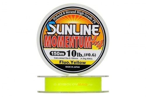 Шнур Sunline Momentum 4x4 PE HG Fluo Yellow 150m #2.0