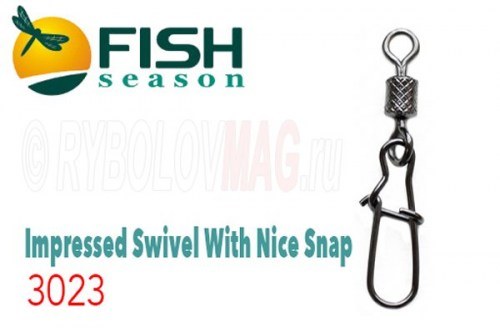 Вертлюг с застёжкой Fish Season Impressed Swivel With Nice Snap 3023 №8